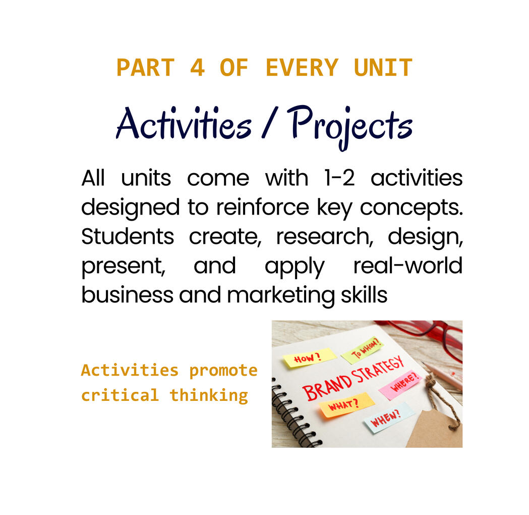 Activities and Projects — hands-on application of unit concepts Activities and Projects — hands-on application of unit concepts
