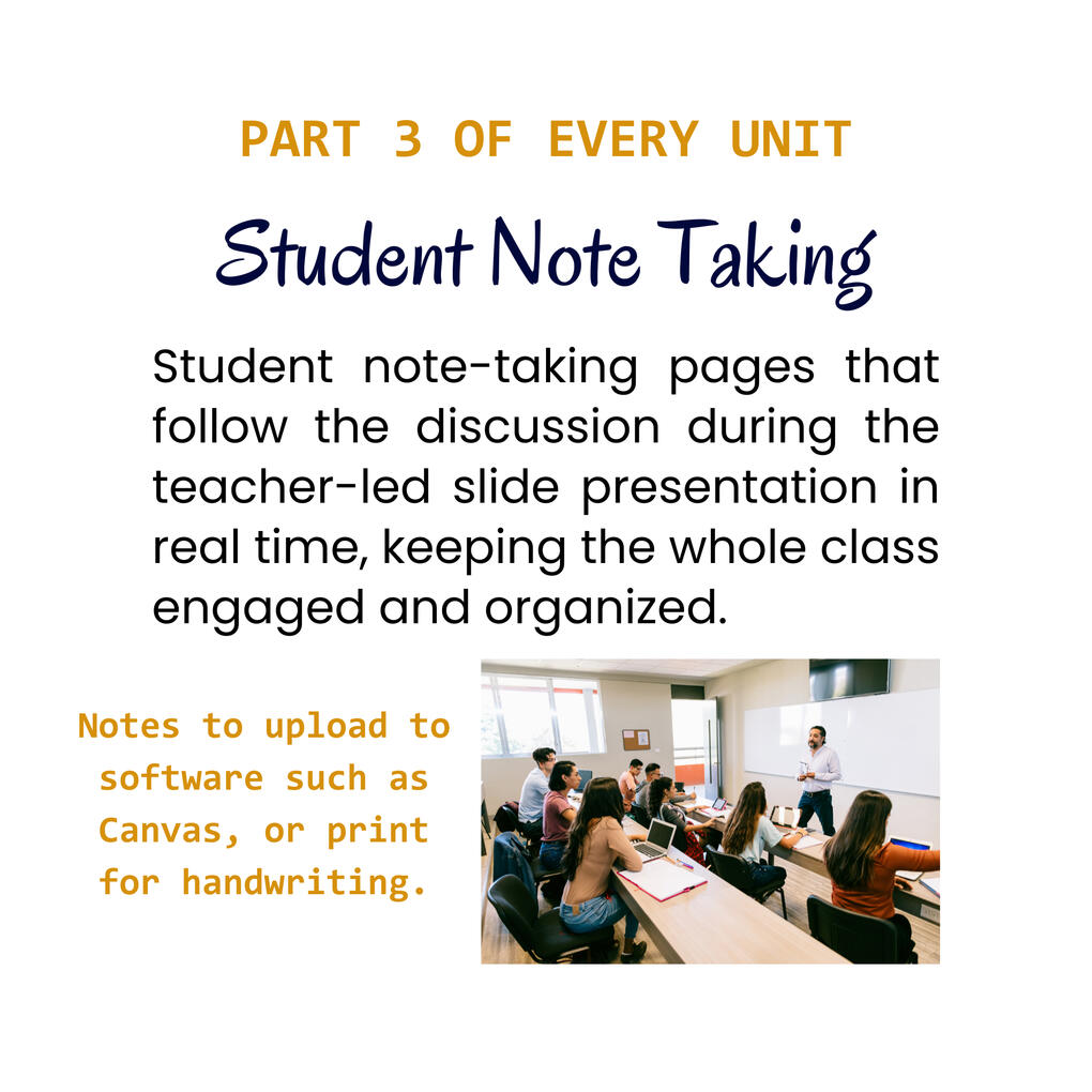Student Note Taking — guided notes that follow the slide presentation